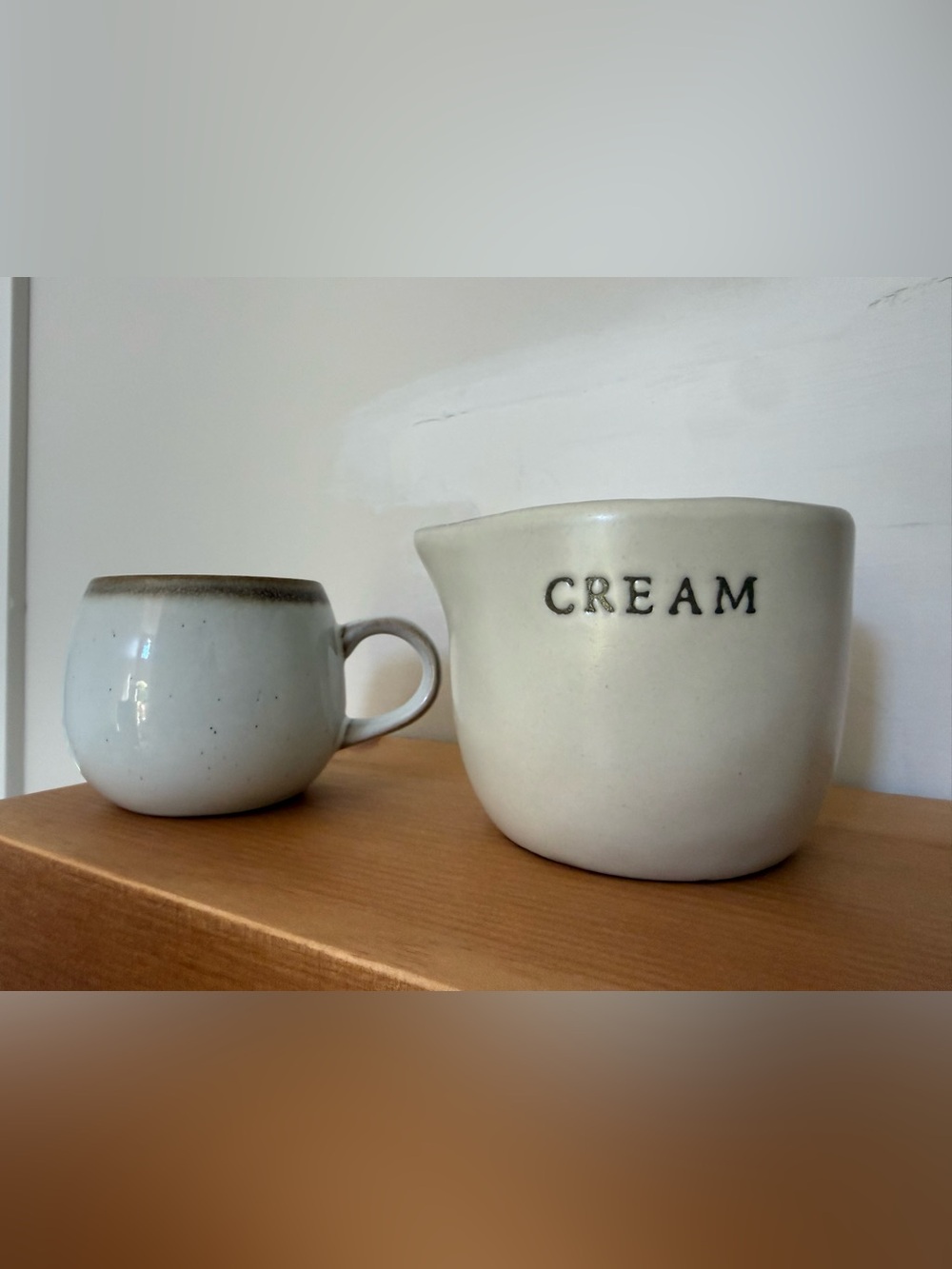 Hearth & Hand Cream Ceramic Creamer and Mug Duo